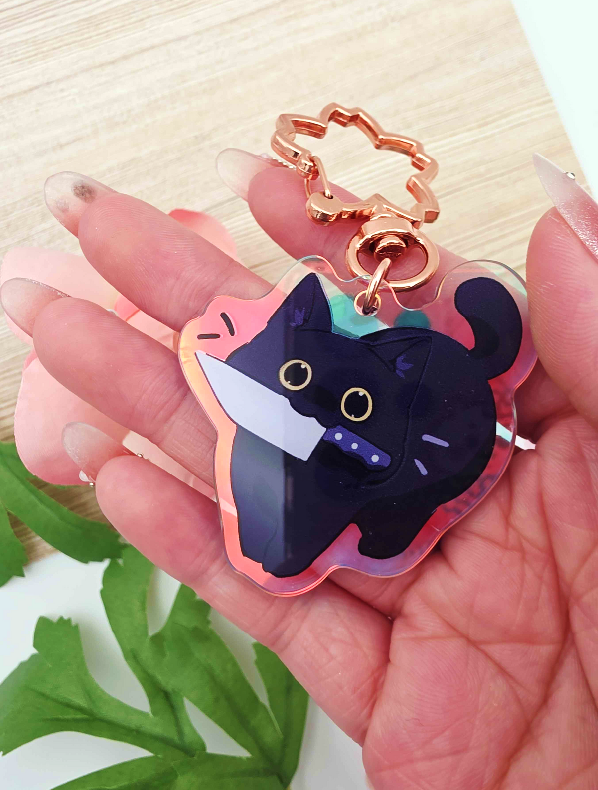 Knife Cat Keychain
