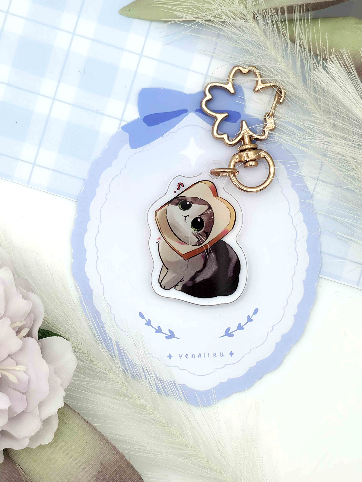 Toast Cat Keychain