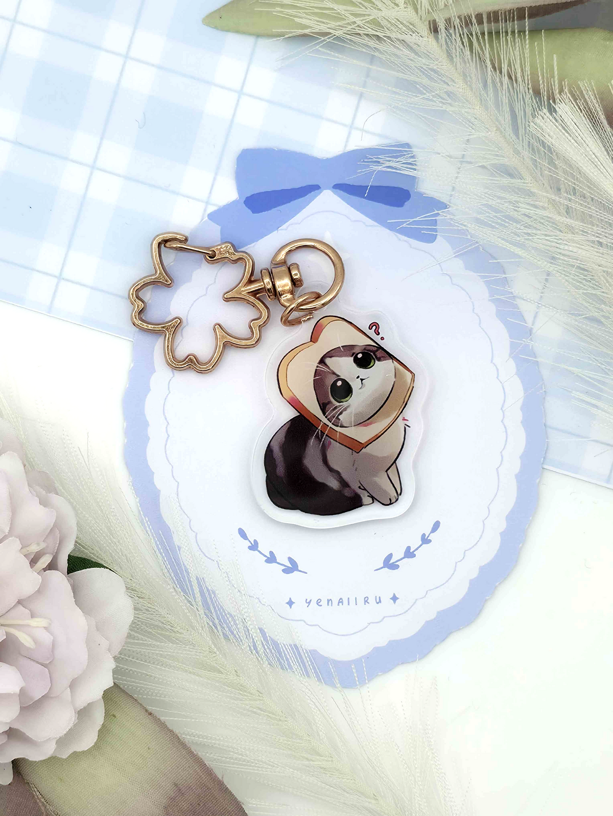 Toast Cat Keychain