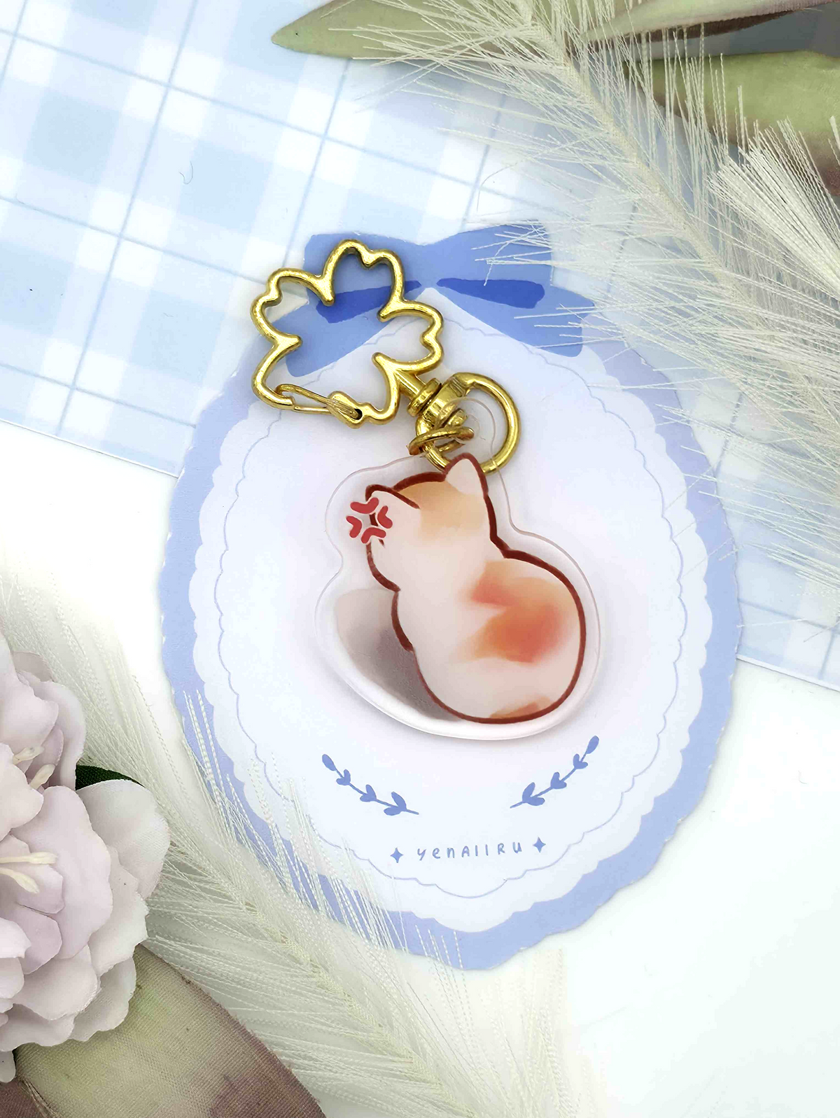 Angry Cat Keychain