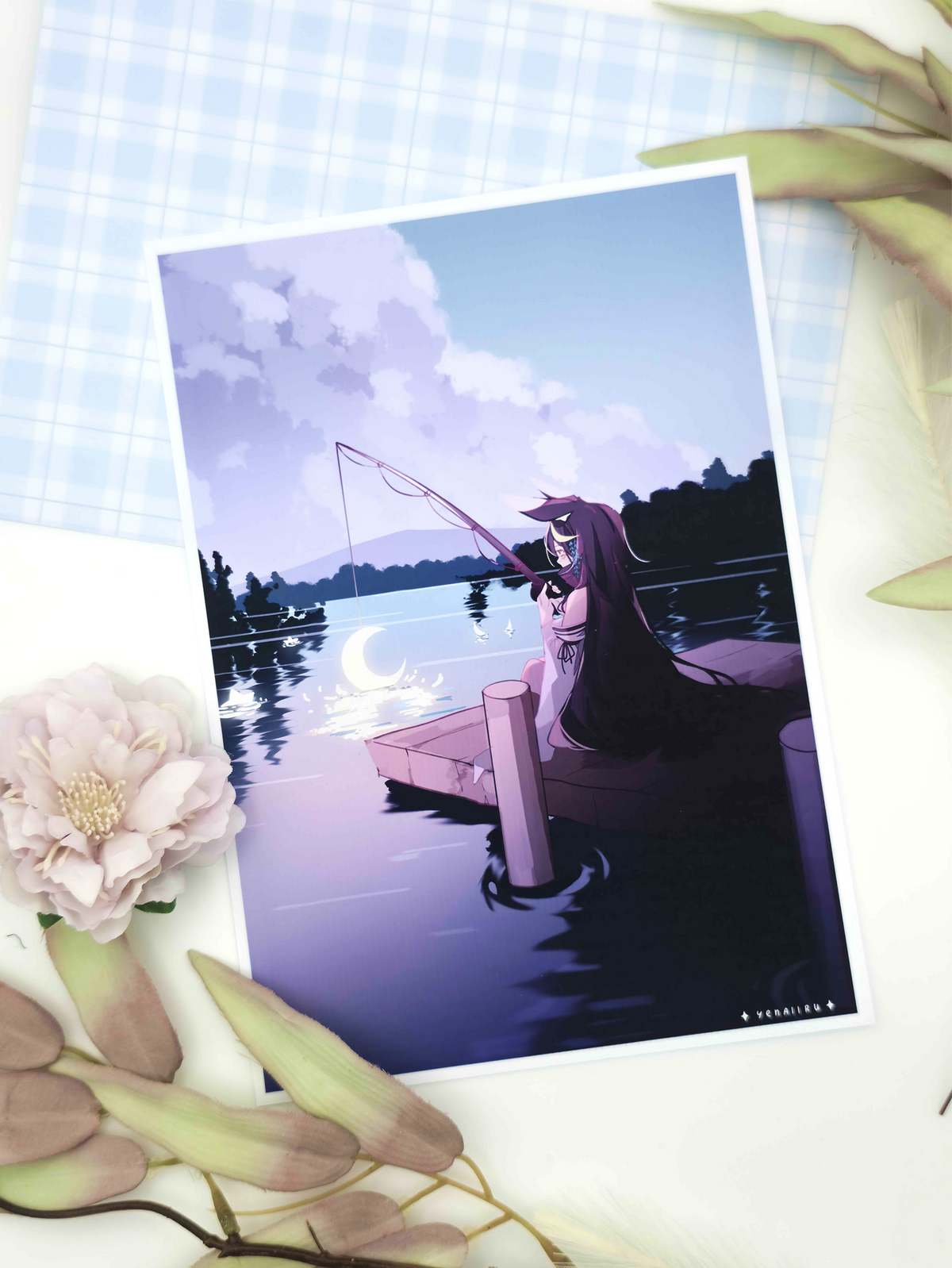 Bunny Moon fishing Print